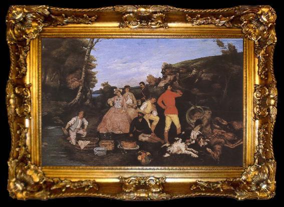 framed  Gustave Courbet Hunter-s picnic, ta009-2